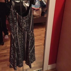 Black and white backless dress