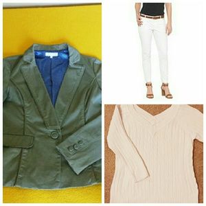 3bundle,blazer coat,pants , cardegan blouse