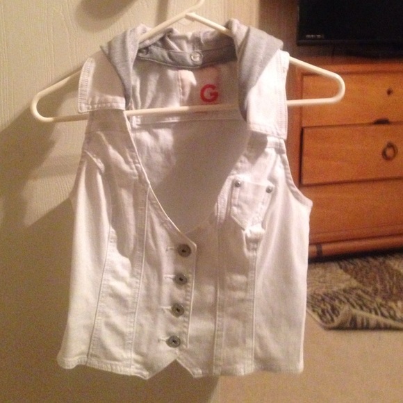 White jean vest