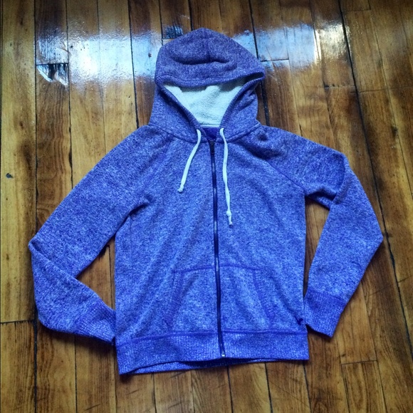 American Eagle Outfitters Tops - Purple AEO cozy fleece zip up hoodie