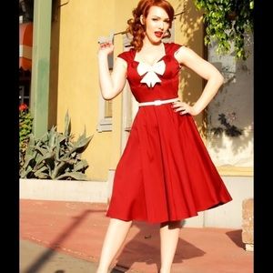 Pinup Couture Heidi in Ruby and Cream