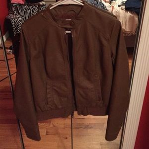 Brown leather jacket