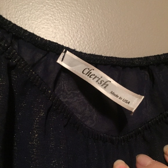 Shimmery gold and purple one shoulder top - Picture 2 of 4