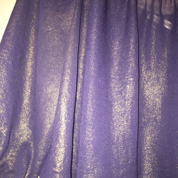 Shimmery gold and purple one shoulder top - Picture 3 of 4