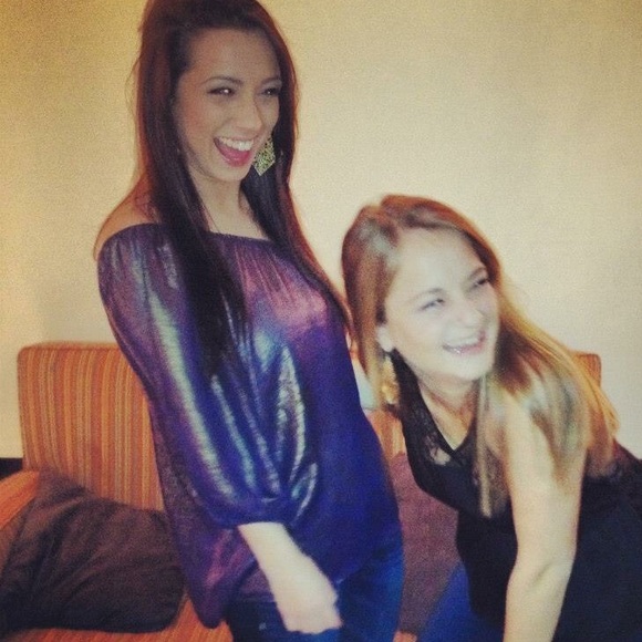 Shimmery gold and purple one shoulder top - Picture 4 of 4