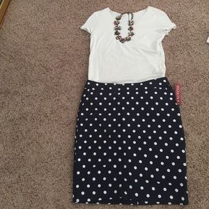White Polk a dot skirt