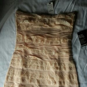 Express peach strapless dress