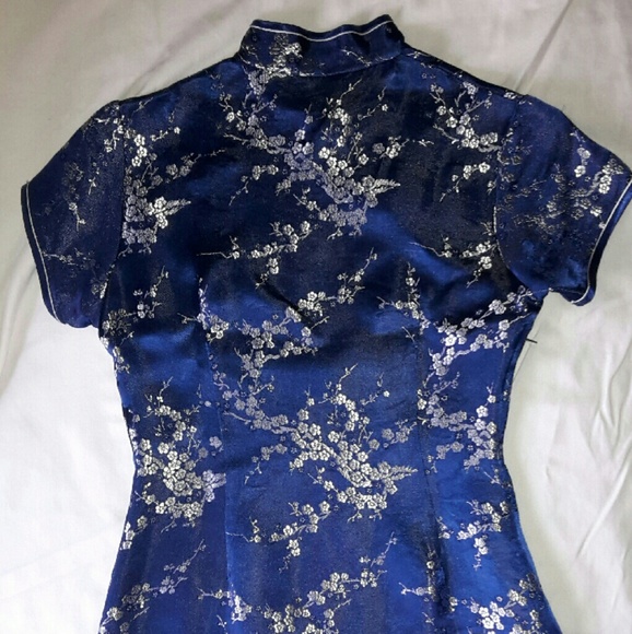 Blue/silver Chinese dress