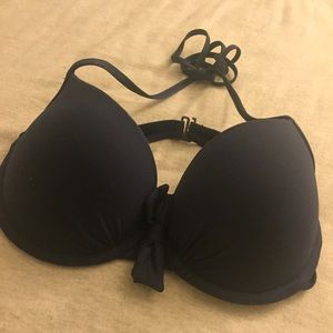 A&F push up halter bikini top in Navy Size Large