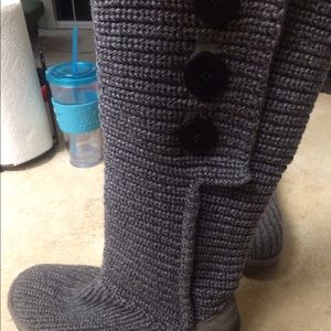Tall Grey Knit Uggs