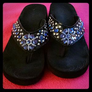 Rhinestone Bing Montana West Flip Flops/Sandals