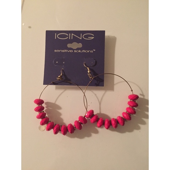 Pink hoop earrings