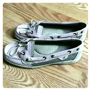 light pink Sperry shoes
