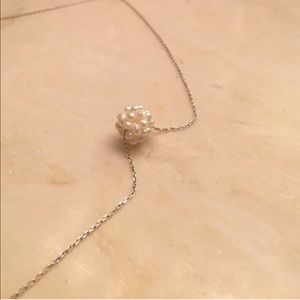 Cute sterling silver and pearl ball necklace