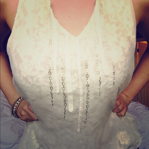 Miss Me lace tank top white/cream