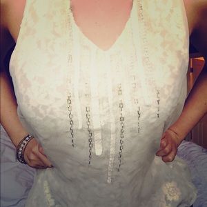 Miss Me lace tank top white/cream