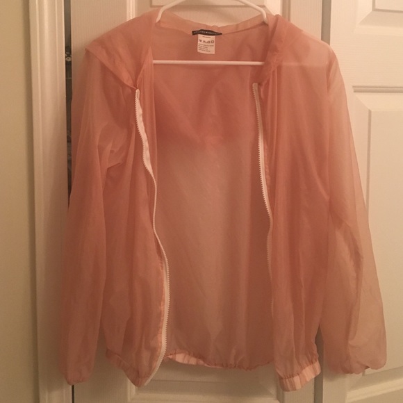 Brandy Melville Pink Scar Rain Jacket