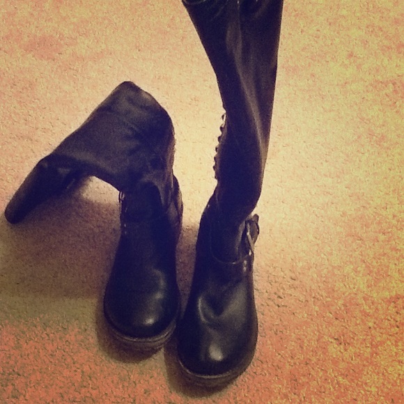 Black studded boot
