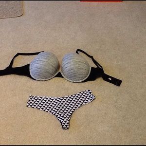 VS PINK Grey Push Up Bra