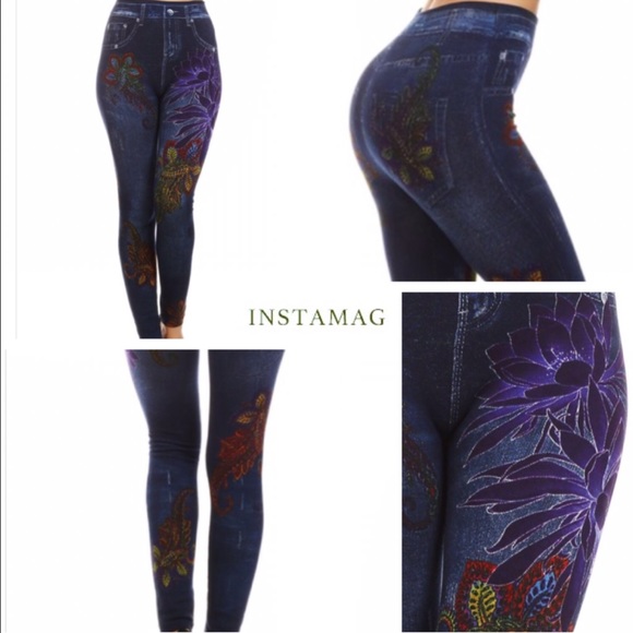 PURPLE PASSION PAINTED JEGGINGS! - Picture 2 of 2