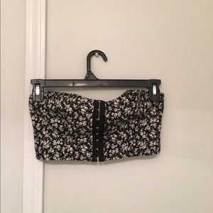 Sparkle & Fade Floral Bustier Crop Top