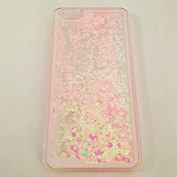 Pink Heart Glitter iPhone 6 Plus Case