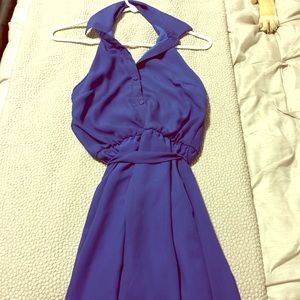Royal blue halter dress!