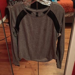 Gray with black mesh long sleeve