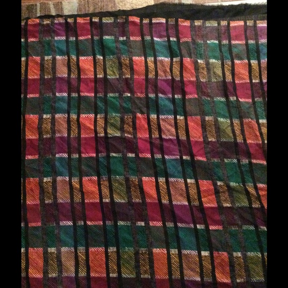 Multi-colored Checked Scarf - Picture 2 of 2