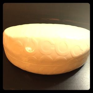 White Coach sunglasses case & cleaning wipe
