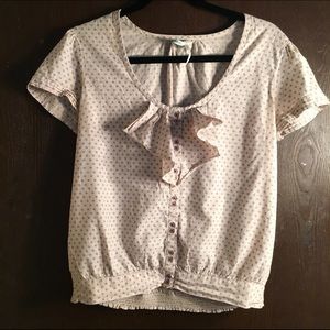 Polka Dot Ruffle Top