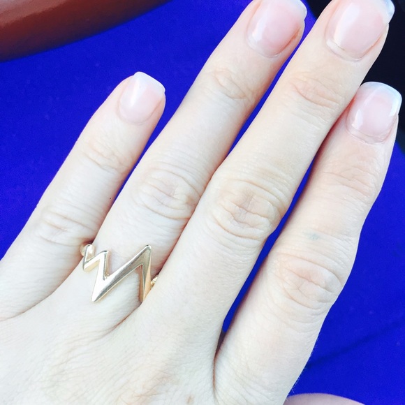 gold heartbeat ring