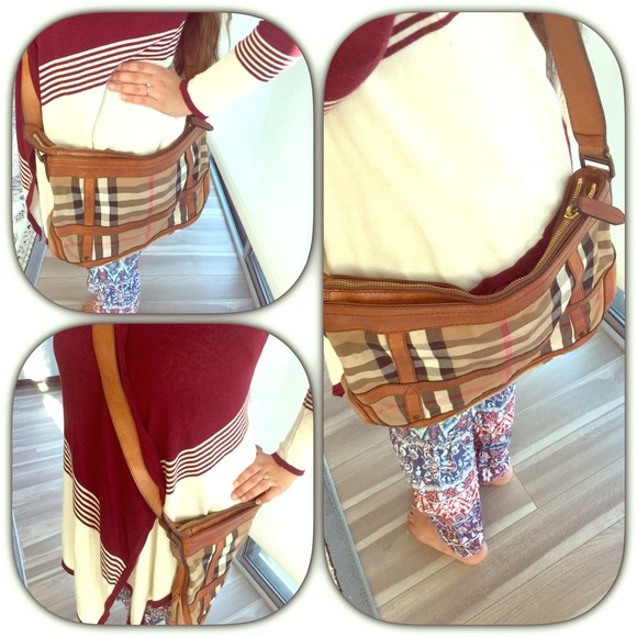 Burberry horse check cross body purse