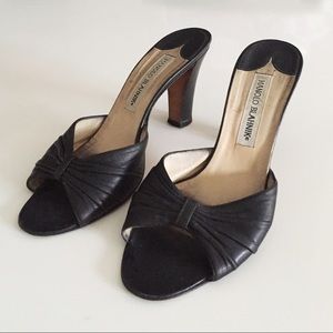 Manolo Blahnik Leather Mules 6.5