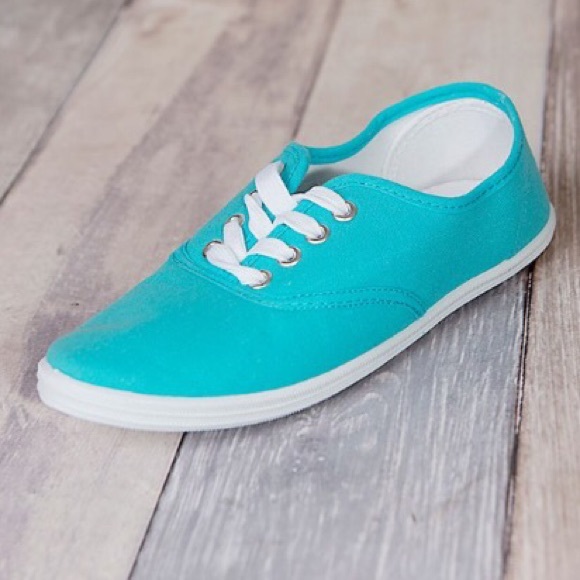 • Teal Sneakers • - Picture 2 of 3