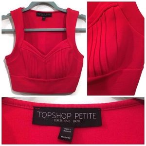Topshop Red Bustier Crop Top with Zip Side NWOT