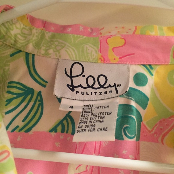 White tag Lilly Pulitzer shirt dress - Picture 3 of 4