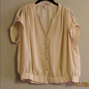 Shear short sleeve blouse