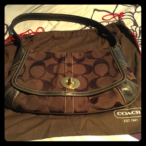 Chocolate brown coach purse