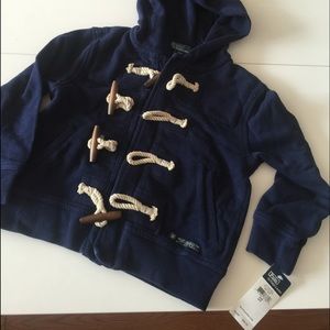 Ralph Lauren Polo Navy Blue Zip Hoodie w/Toggle 4T