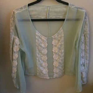 Embroidered silk top