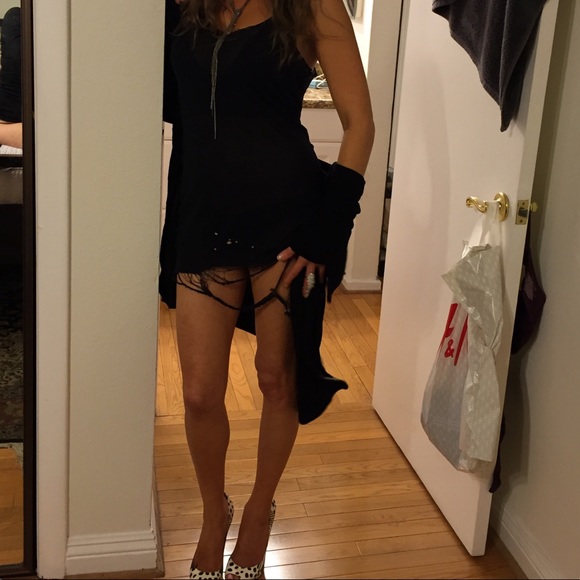 Enza Costa black torn Tank-Top