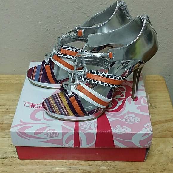 Wild Rose Multi colored summer heel