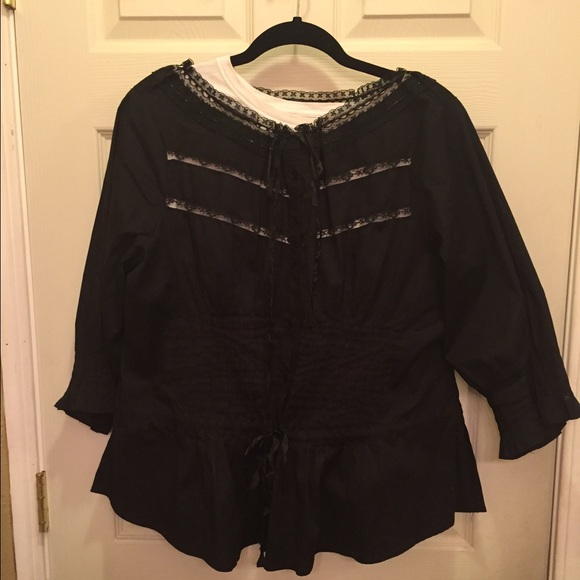 Beautiful black lacy button up.