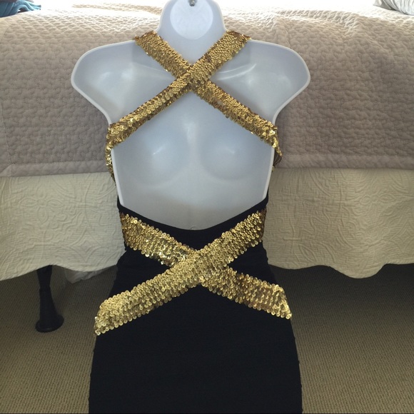 Backless body con mini dress