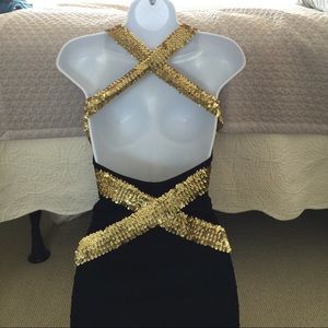 Backless body con mini dress