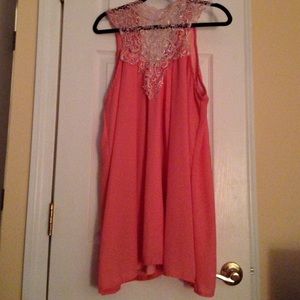 Coral Mockneck Dress