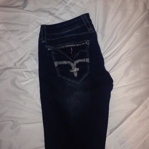 Rock revival dark skinny jeans