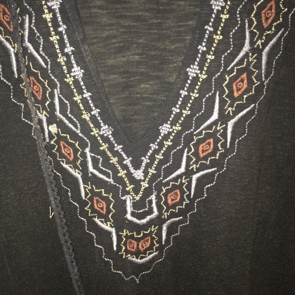 long sleeve embroidered blouse
