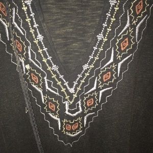 long sleeve embroidered blouse